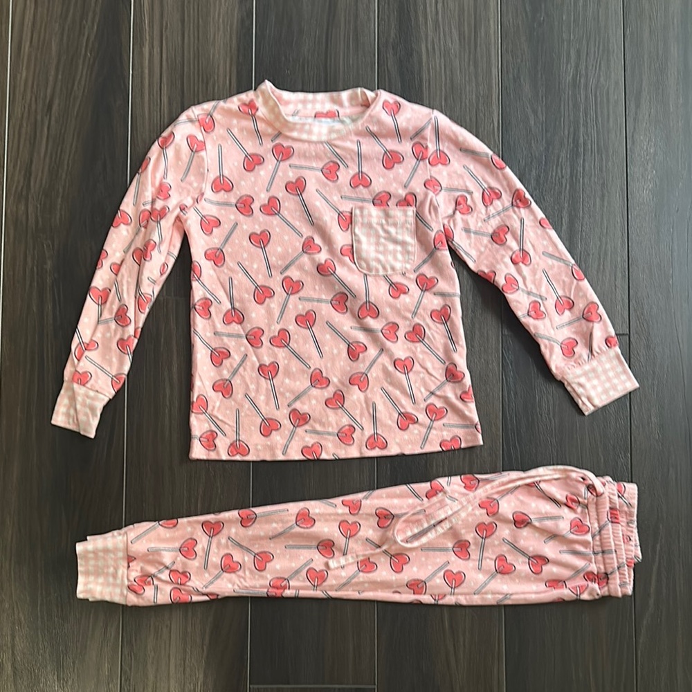 Smocked Sweets Heart Sucker Lounge Kids Pajamas 4T